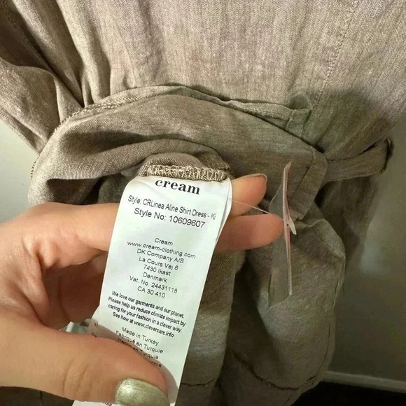 NWOT CREAM earthy  tone linen blend dress 42/XL - Picture 3 of 10